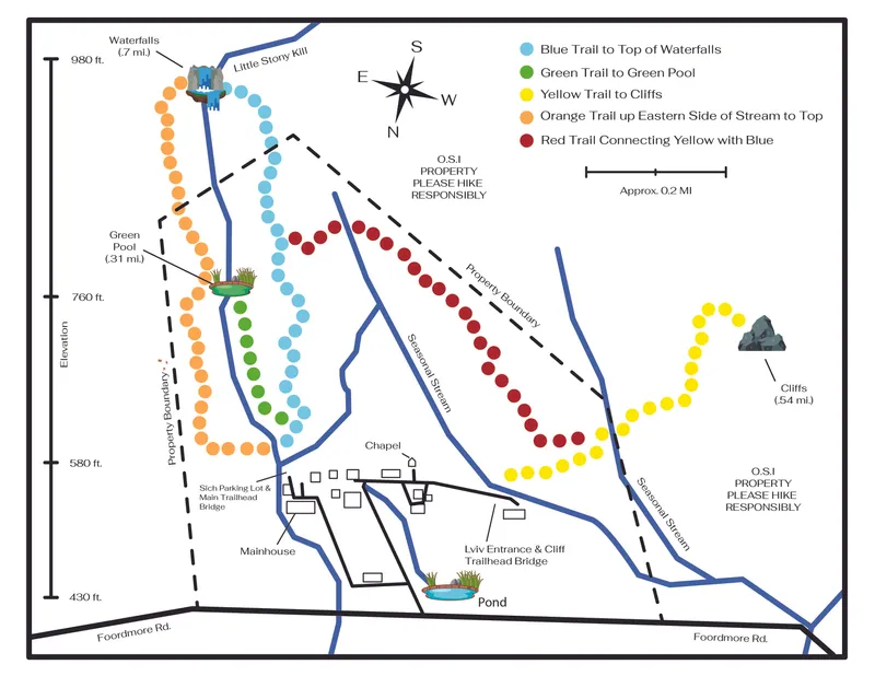 map of the trails that surround soyuzivka