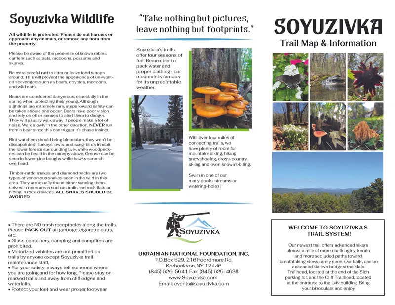 many pictures and words descibing soyuzivkas wildlife